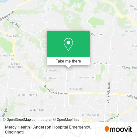 Mercy Health - Anderson Hospital Emergency map