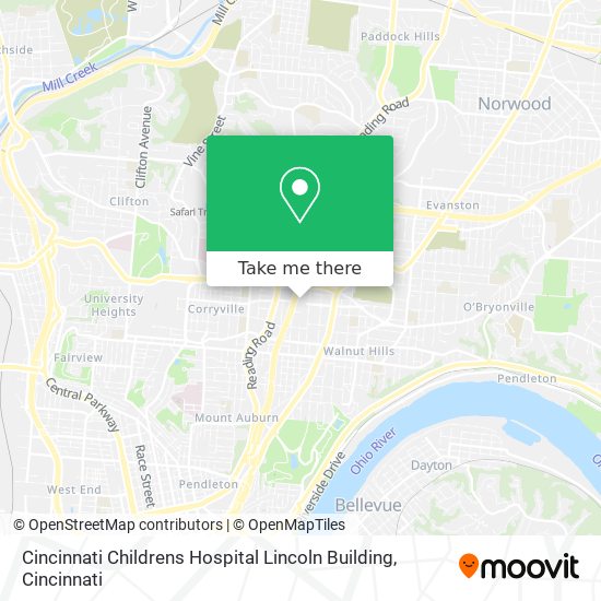 Mapa de Cincinnati Childrens Hospital Lincoln Building