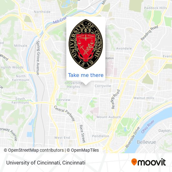 University of Cincinnati map