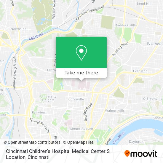 Cincinnati Children's Hospital Medical Center S Location map