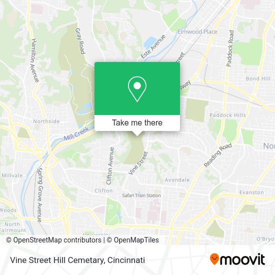 Vine Street Hill Cemetary map
