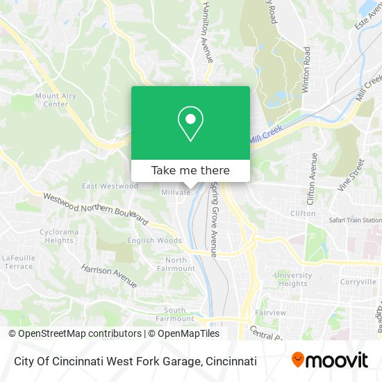 City Of Cincinnati West Fork Garage map