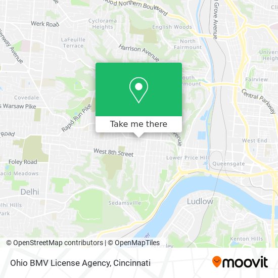 Ohio BMV License Agency map