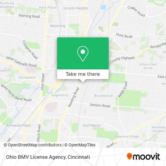 Ohio BMV License Agency map