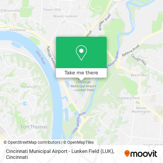 Mapa de Cincinnati Municipal Airport - Lunken Field (LUK)