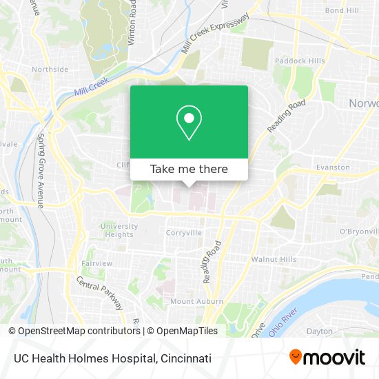 UC Health Holmes Hospital map