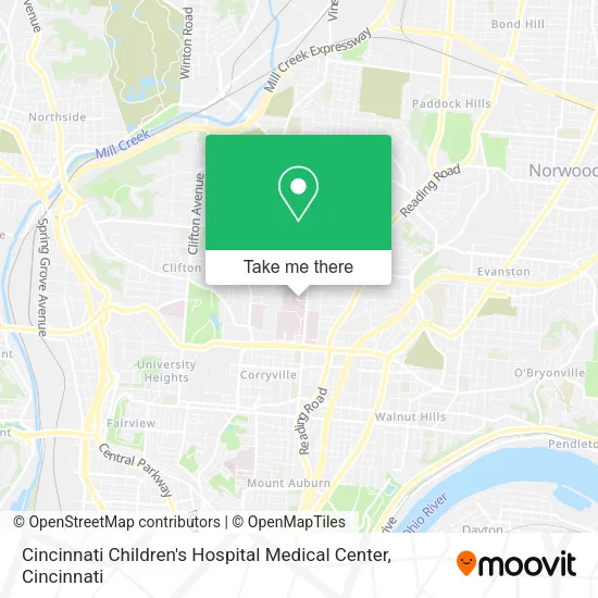 Cincinnati Children's Hospital Medical Center map