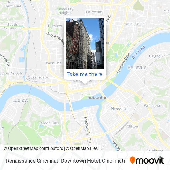 Mapa de Renaissance Cincinnati Downtown Hotel