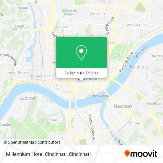Millennium Hotel Cincinnati map