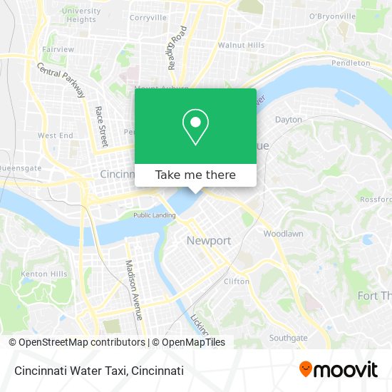 Mapa de Cincinnati Water Taxi