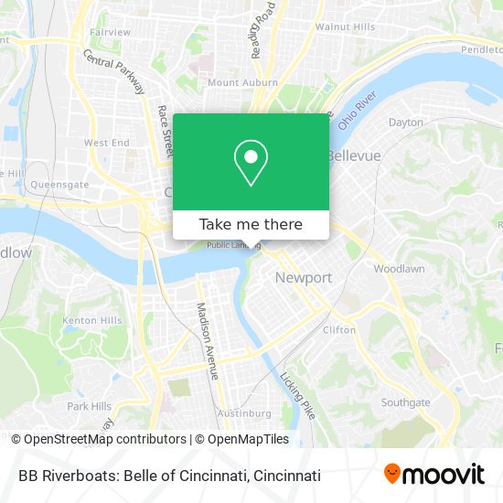 BB Riverboats: Belle of Cincinnati map