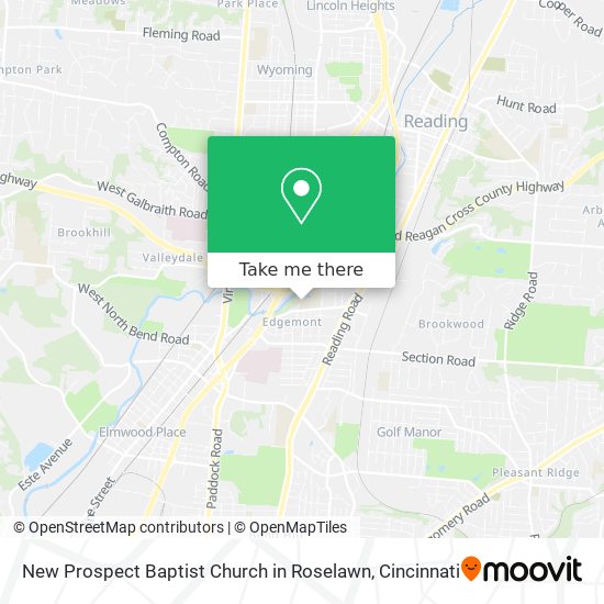 Mapa de New Prospect Baptist Church in Roselawn