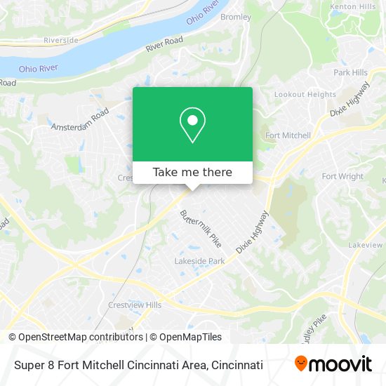 Super 8 Fort Mitchell Cincinnati Area map