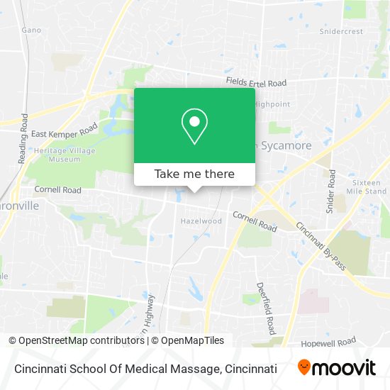 Cincinnati School Of Medical Massage map