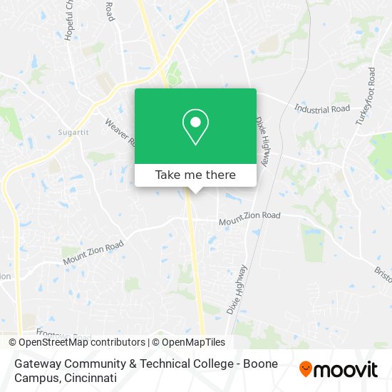 Mapa de Gateway Community & Technical College - Boone Campus
