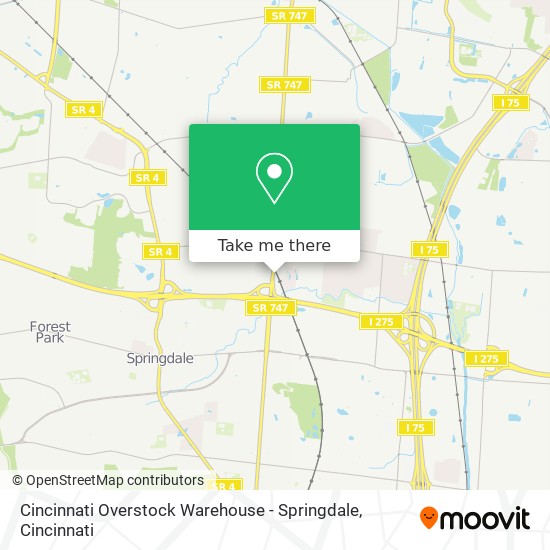 Mapa de Cincinnati Overstock Warehouse - Springdale