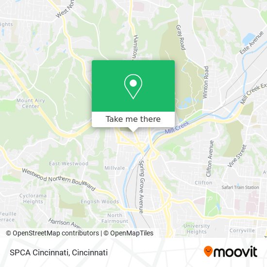 SPCA Cincinnati map