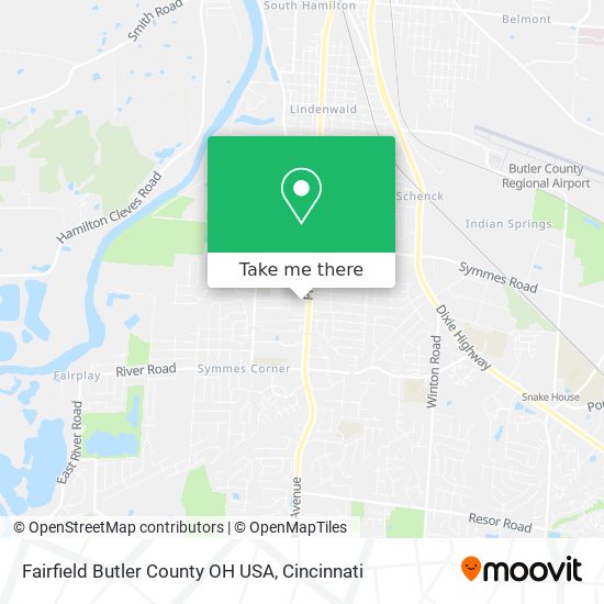 Fairfield Butler County OH USA map