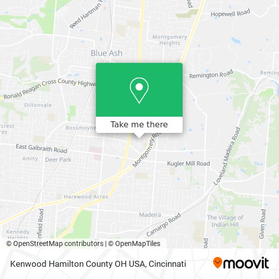 Kenwood Hamilton County OH USA map