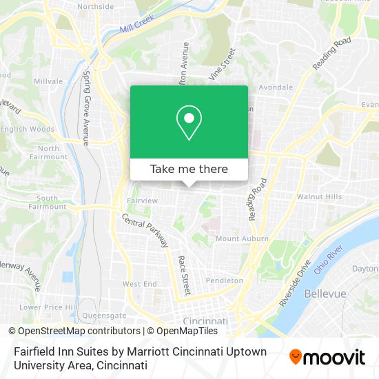 Fairfield Inn Suites by Marriott Cincinnati Uptown University Area map