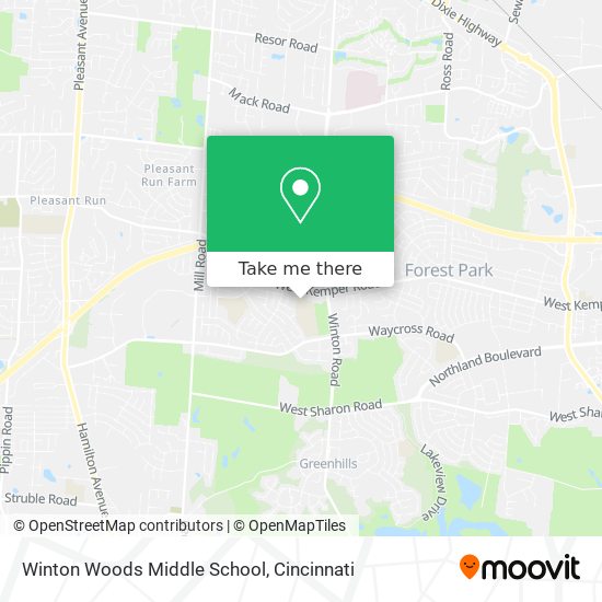 Winton Woods Middle School map