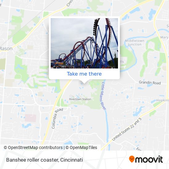 How to get to Banshee roller coaster in Mason by Bus