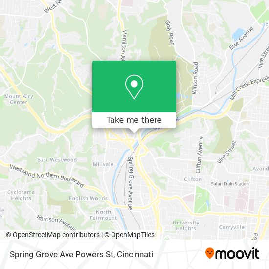 Spring Grove Ave Powers St map