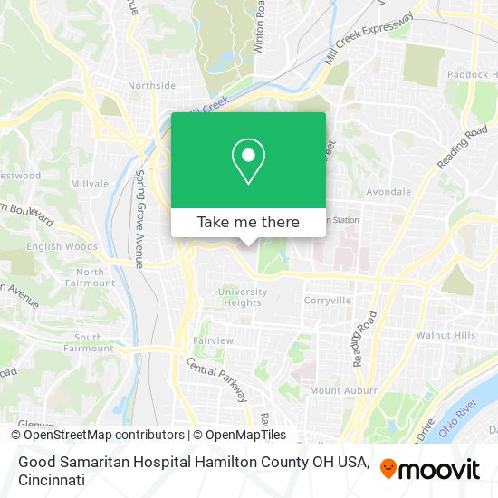 Mapa de Good Samaritan Hospital Hamilton County OH USA