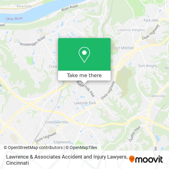 Lawrence & Associates Accident and Injury Lawyers map