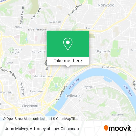 John Mulvey, Attorney at Law map