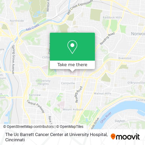The Uc Barrett Cancer Center at University Hospital map