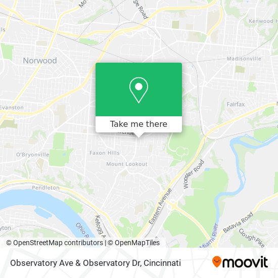 Observatory Ave & Observatory Dr map
