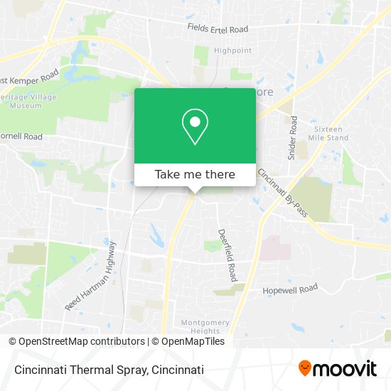 Cincinnati Thermal Spray map
