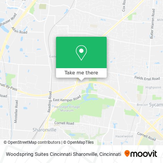 Woodspring Suites Cincinnati Sharonville map