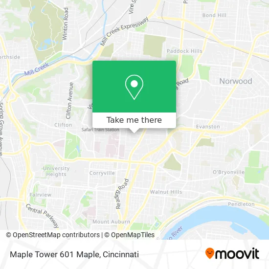 Maple Tower 601 Maple map