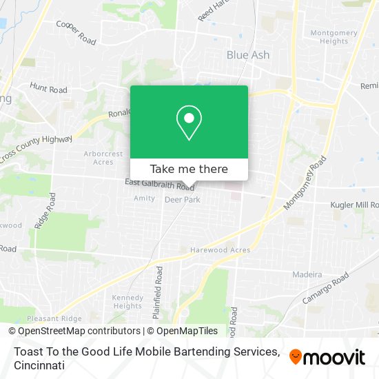 Mapa de Toast To the Good Life Mobile Bartending Services