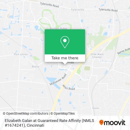 Mapa de Elizabeth Galan at Guaranteed Rate Affinity (NMLS #1674241)