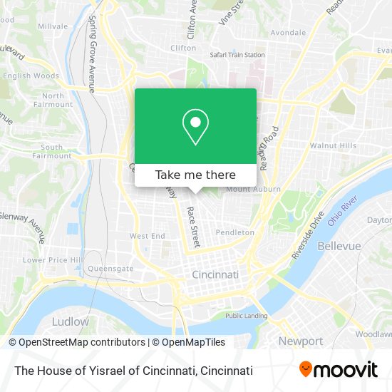 The House of Yisrael of Cincinnati map