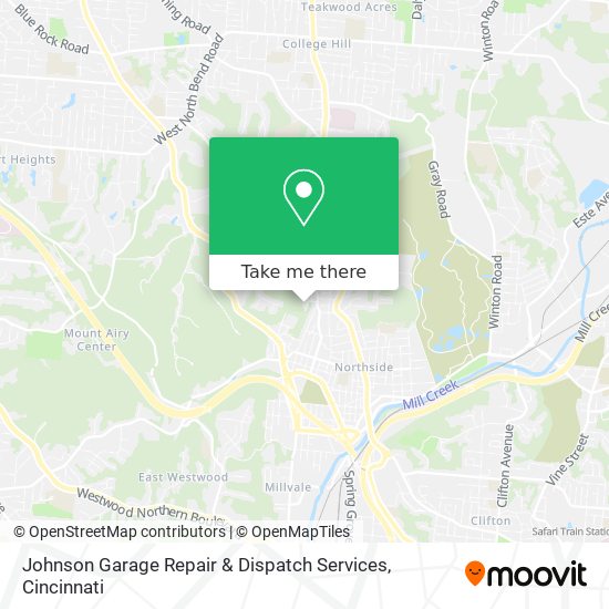 Johnson Garage Repair & Dispatch Services map