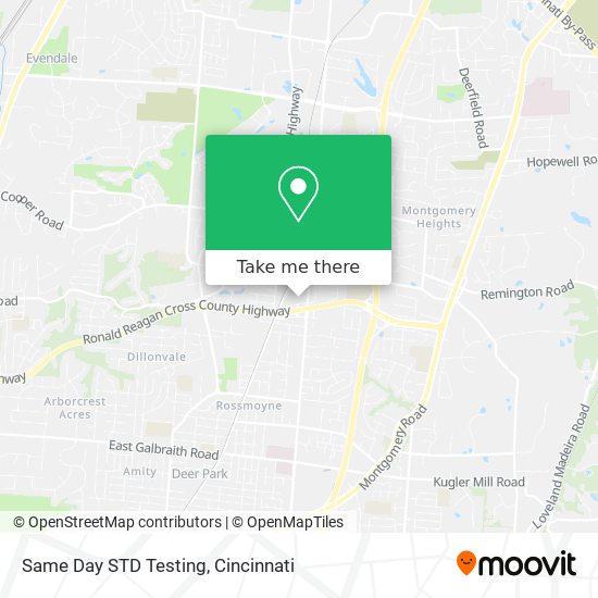Same Day STD Testing map