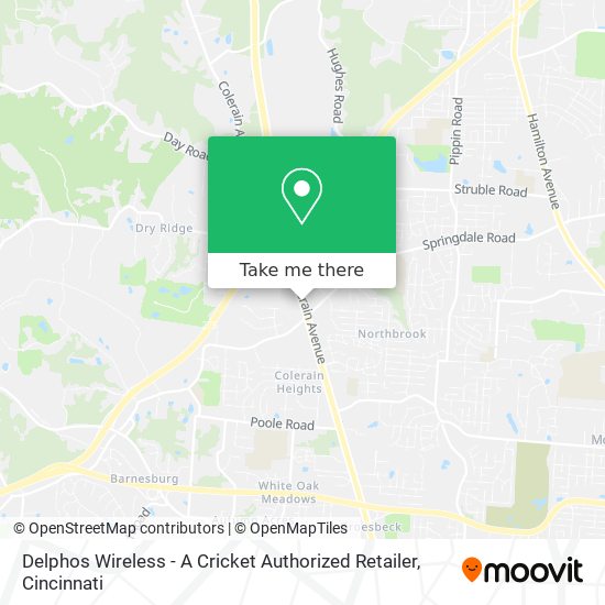 Mapa de Delphos Wireless - A Cricket Authorized Retailer