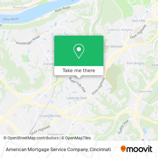 American Mortgage Service Company map