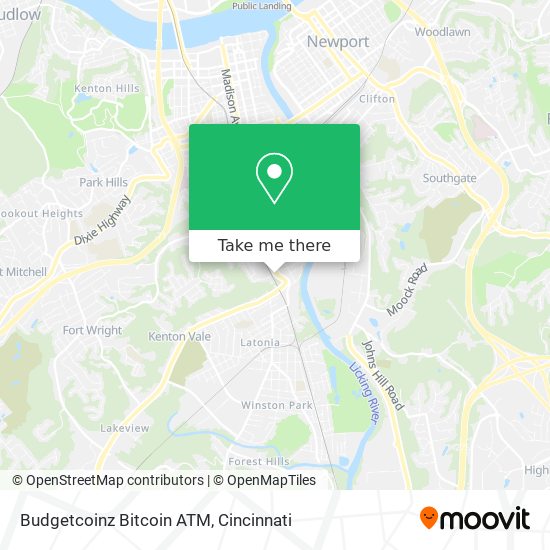 Mapa de Budgetcoinz Bitcoin ATM