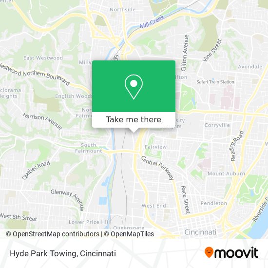 Hyde Park Towing map