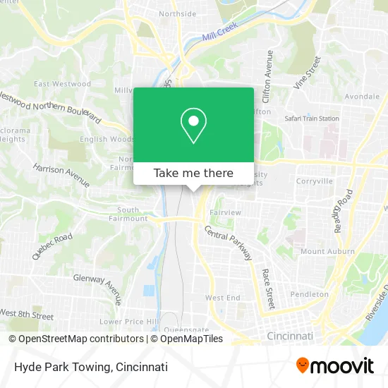 Hyde Park Towing map