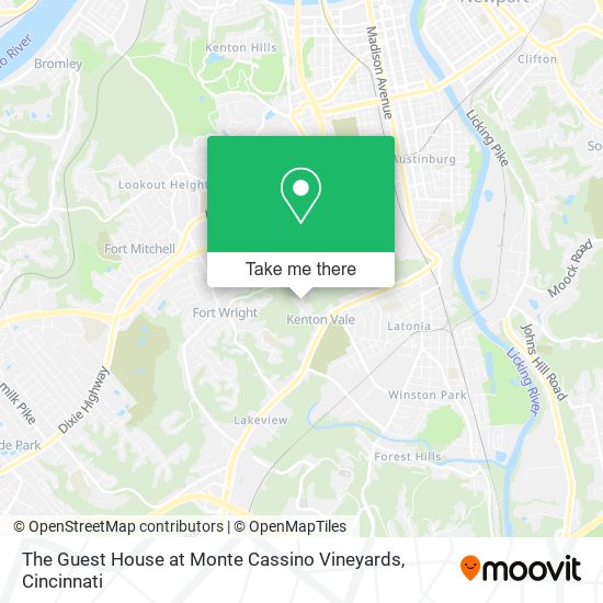 The Guest House at Monte Cassino Vineyards map