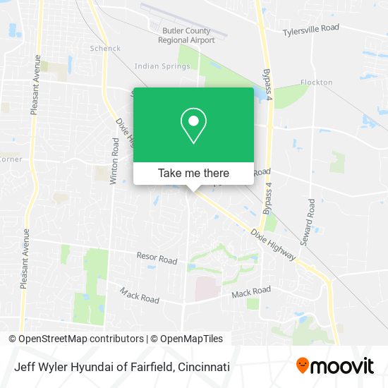 Jeff Wyler Hyundai of Fairfield map