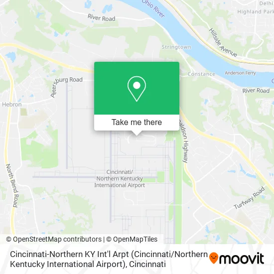 Cincinnati-Northern KY Int'l Arpt (Cincinnati / Northern Kentucky International Airport) map