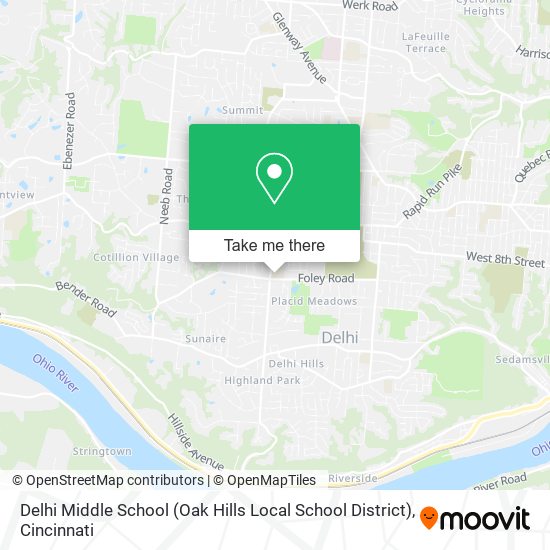 Mapa de Delhi Middle School (Oak Hills Local School District)