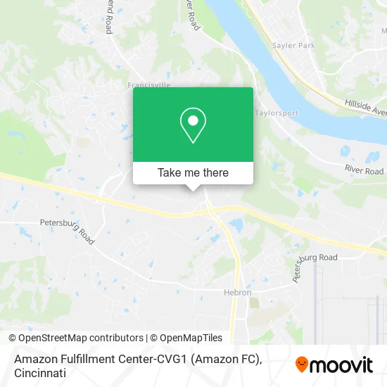 Mapa de Amazon Fulfillment Center-CVG1 (Amazon FC)
